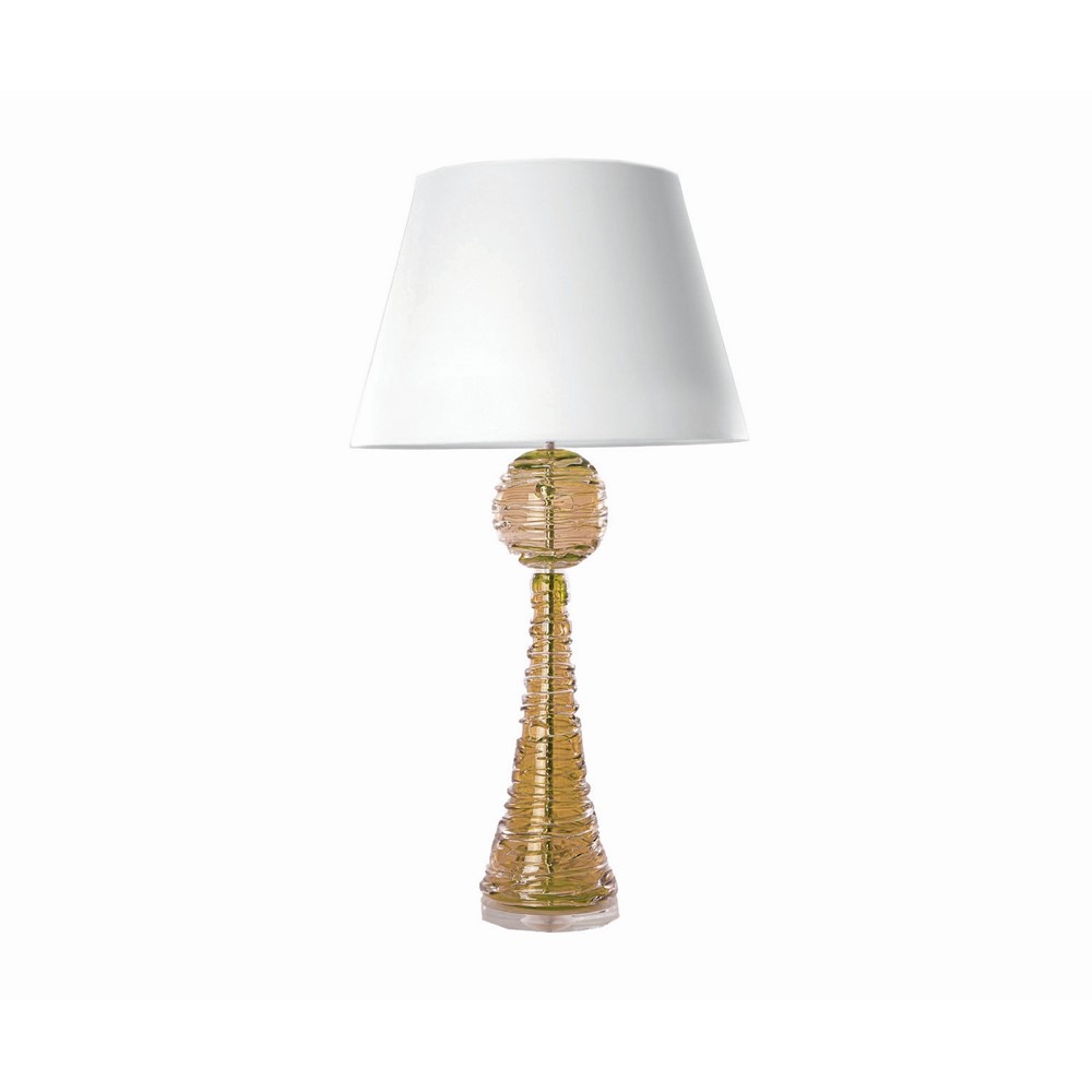 Muffy Crystal Glass Lamp by William Yeoward in Amber Orange